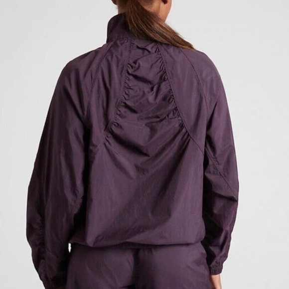 Athleta Grace Half Zip Windbreaker Jacket Deep Crocus Violet Athleisure Top M - Picture 2 of 15